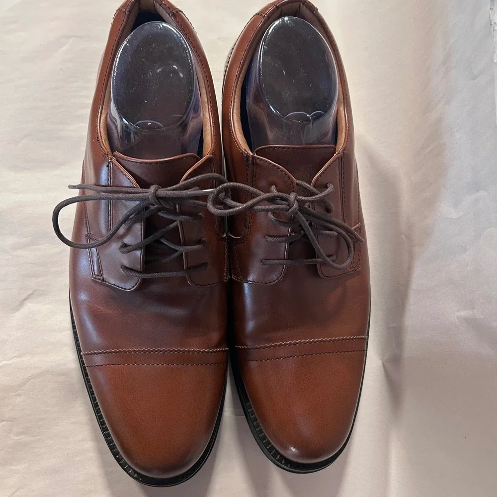 Dockers Mens‎ Garfield Cap Toe Oxford Dress Shoes Brown Size 12M NWOB